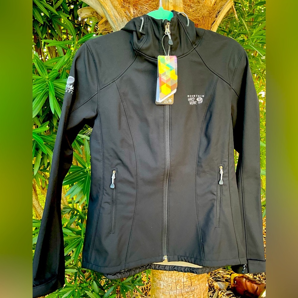 NWT MOUNTAIN HARDWEAR Women’s Principia Softshell Jacket Black Lined SZ Medium